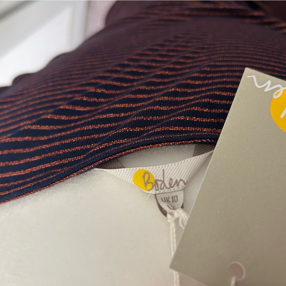 NWT Boden Metallic Stripe Top Women’s US size 6 - Picture 6 of 7